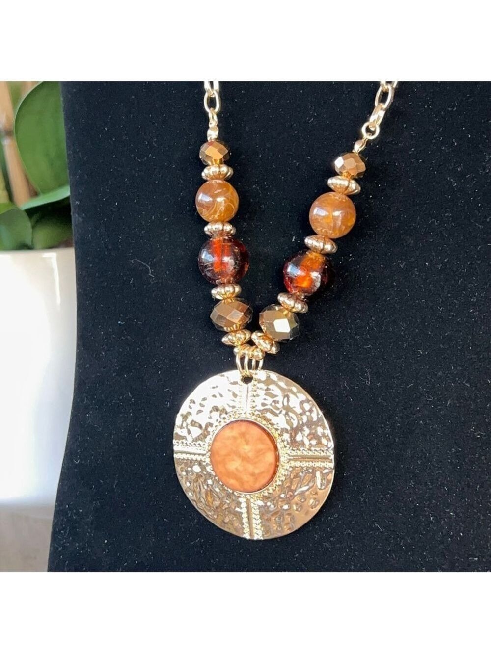 Gold Chunky Statement Necklace and Earring Set